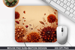 Flowers Mouse Pad Sublimation, Autumn Mouse Pad PNG Design Product Image 1