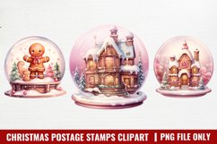 Pink Christmas in Snow Globe Sublimation Product Image 1