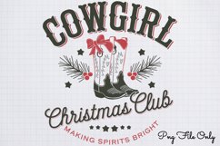 Cowgirl christmas club making spirits bright PNG Product Image 1