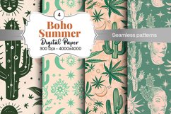 Summer Boho digital paper Seamless backgrounds Product Image 2