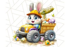 Pastel Easter Construction Clipart, Bunny Truck PNG Product Image 13