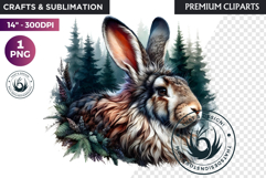Watercolor Wild Animal Clipart, Forest Wildlife PNG Product Image 1
