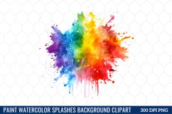 Watercolor Splashes Background Clipart Product Image 1