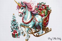 Christmas Unicorns Clipart PNG Product Image 1