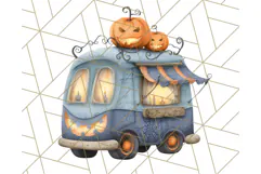 Midnight Monster Camp Out Clipart PNG, Halloween Png Product Image 5
