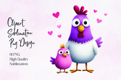 Cute Mother Bird with Baby Chicks Sublimation PNG Product Image 1