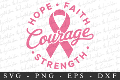 Pink Ribbon Croughe | Breast Cancer SVG | Pink Ribbon Product Image 1