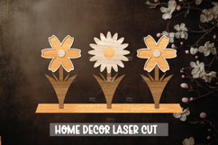 Flowers Stand Decor Laser Cut SVG, Wood cut flower SVG Product Image 1