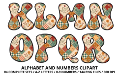 Vintage Patchwork Alphabet PNG Letters &amp; Numbers Product Image 3