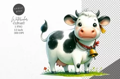 Cow clipart, Farm animals clipart, Animals sublimation Product Image 1