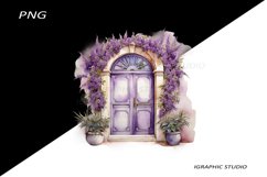 Watercolor Medirerranean Door Clipart Product Image 1