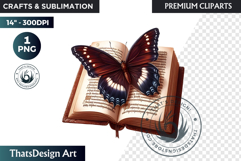Dark Academia PNG, Gothic Butterfly Clipart Moody ephemera Product Image 1