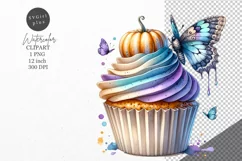 Halloween clipart, Halloween cupcake, Autumn clipart Product Image 1