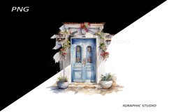 Greece summer clipart, Mediterranean Vacation Clipart Product Image 1
