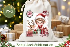 Christmas Elf Santa Sack Design, Christmas Elf Gift Bag Product Image 1