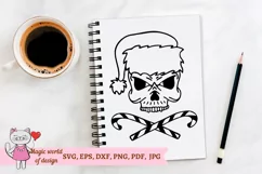 Skull Santa hat with svg, christmas shirt for man svg Product Image 4