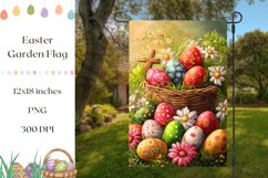 Welcome Easter Garden Flag Print, Easter Basket Sublimation Product Image 1