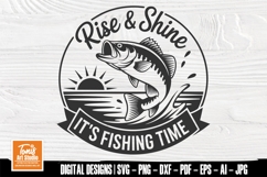 Rise and Shine Fishing Time Round SVG for Cricut &amp; Crafts Product Image 1