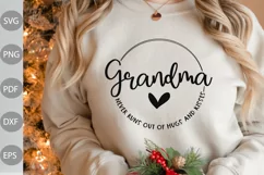 Grandma Never Runs Out Of Hugs And Kisses SVG Cut File Product Image 1