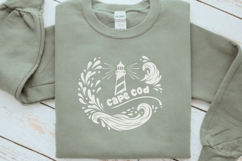Cape Cod Lighthouse SVG | Ocean Wave PNG | Nautical Cut File Product Image 4