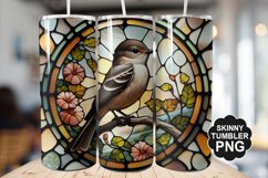 Eastern Phoebe Single Bird Stained Glass - Tumble Design Product Image 1