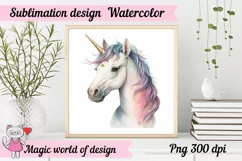 Unicorns watercolor Clipart PNG Product Image 2