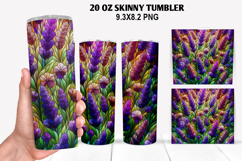 Flower Skinny Tumbler 20oz Wrap Design, Flowers Tumble PNG Product Image 1