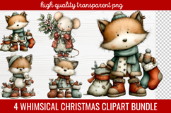 4 Whimsical Christmas Clipart | Cute Festive Holiday PNG Product Image 1
