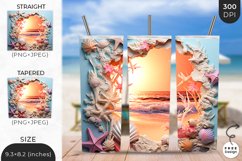 3D Tropical Breach Tumbler Wrap | 3D Sublimation Wrap Design Product Image 1