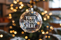 Acrylic Christmas Ornament Mockups | Clear Round Holiday Product Image 1