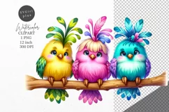 Birds on a branch, Birds clipart, Bird sublimation Product Image 1
