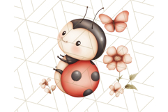 Cute Ladybug Clipart PNG, Pastel Whimsical Bug Illustrations Product Image 5