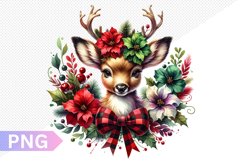 Christmas Deer Sublimation - Clipart PNG Design Product Image 1