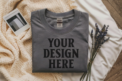 Ash Gildan 5000 Flat Lay Tshirt Mockup, G5000 mockup, trandy Product Image 1