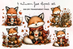 Autumn Fox Clipart PNG Product Image 1