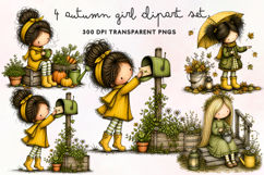 Autumn Girl Clipart PNG Product Image 1
