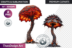 Glowing Fantasy Mushrooms PNG, Magic Mushroom Clipart Product Image 1