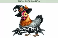 Chick or Treat PNG, Funny Halloween Chicken Sublimation Product Image 2