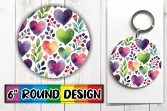 Cheerful Round Design Sublimation PNG, Heart Product Image 1