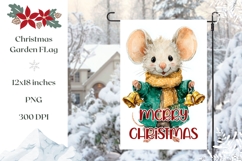 Cute Christmas Mouse Garden Flag Sublimation Design Product Image 1