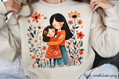 Mothers Day Folk Art Sublimation PNG Product Image 1