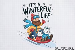 Winter Raccoon Sublimation Clipart PNG Product Image 1