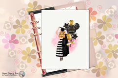 Graduation Girl PNG with Balloons Black Gold Glam Design PNG Product Image 9