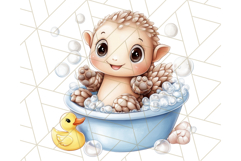 Safari Animal Babies in Bubble Baths, Cute Jungle Animal PNG Product Image 3