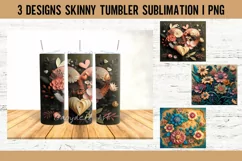 Flowers 3D Tumbler Sublimation Designs PNG Product Image 1