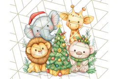Muted Cute Safari Christmas Animal PNG Clipart, Holiday Png Product Image 5