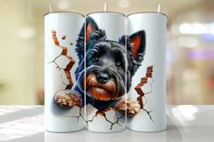 Scottish Terrier Peeking from the Cracked wall Tumbler Wrap Product Image 1