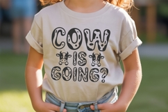 Simple Cow Font | Cute Cow Font with Farm Animals Product Image 3
