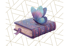Cottagecore Butterfly and Book PNG Clipart Reading Elements Product Image 5