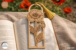 Poppy Flower Bookmark Laser Cut | Book Lover | SVG Product Image 1